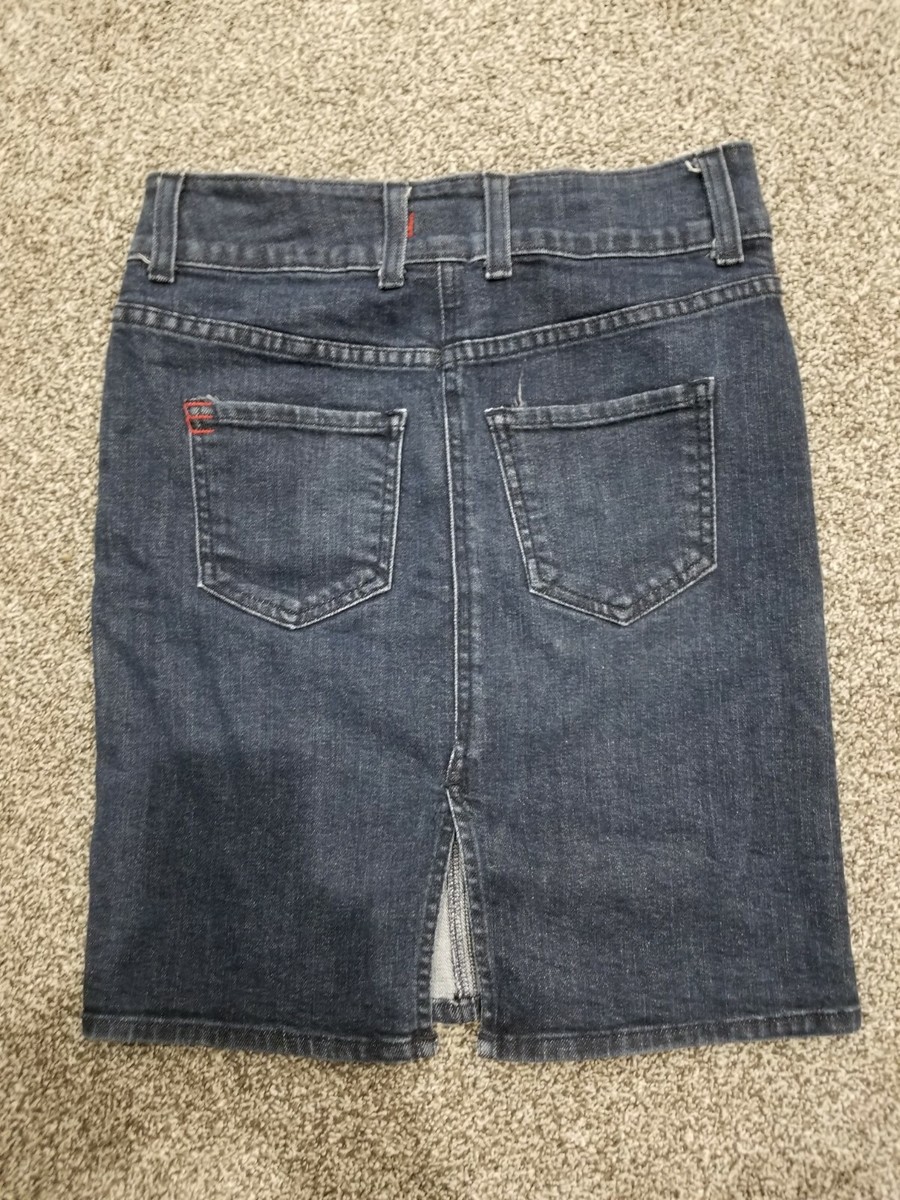 BDG Knee Length Dark Denim Skirt size 0 Straight Pencil