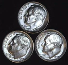 1955-P  D S 10C Roosevelt Dime (3  Coins) BU 90% Silver 26rtt0120