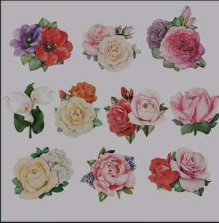 10 x 3D Motive Romantik Blumen