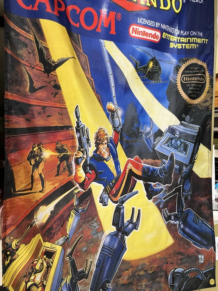Bionic Commando 5' Boxart Flag Nintendo NES CAPCOM Banner Poster 8bit - Image 2 of 3