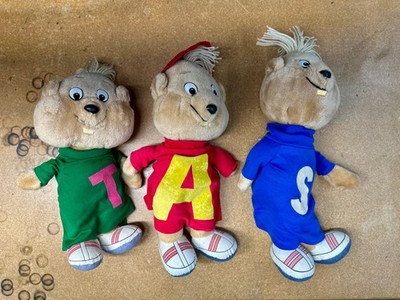 1983 Vintage Alvin and the Chipmunks Pull String Talking 18'' Plush Dolls