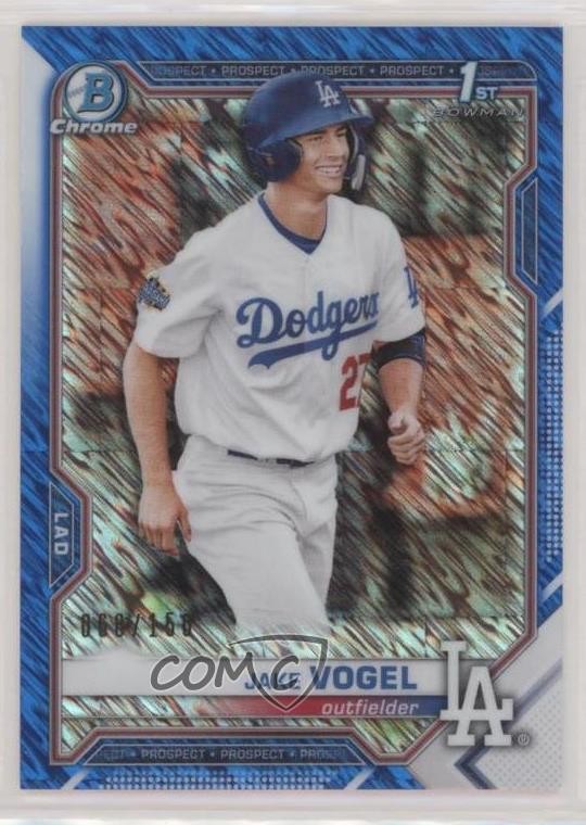 2021 Bowman Chrome Prospects Blue Shimmer Refractor /150 Jake Vogel #BCP-59 2a9