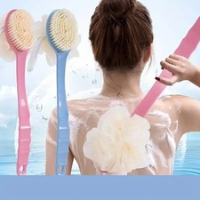Long Handled Bath Brush with Soft Bristles for Showering & Back Scrubbing