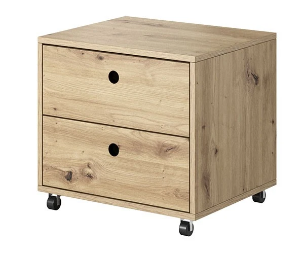 Schreibtisch Kuki PC-Tisch Rollcontainer 138x50cm bernstein eiche platingrau - Bild 3 von 4