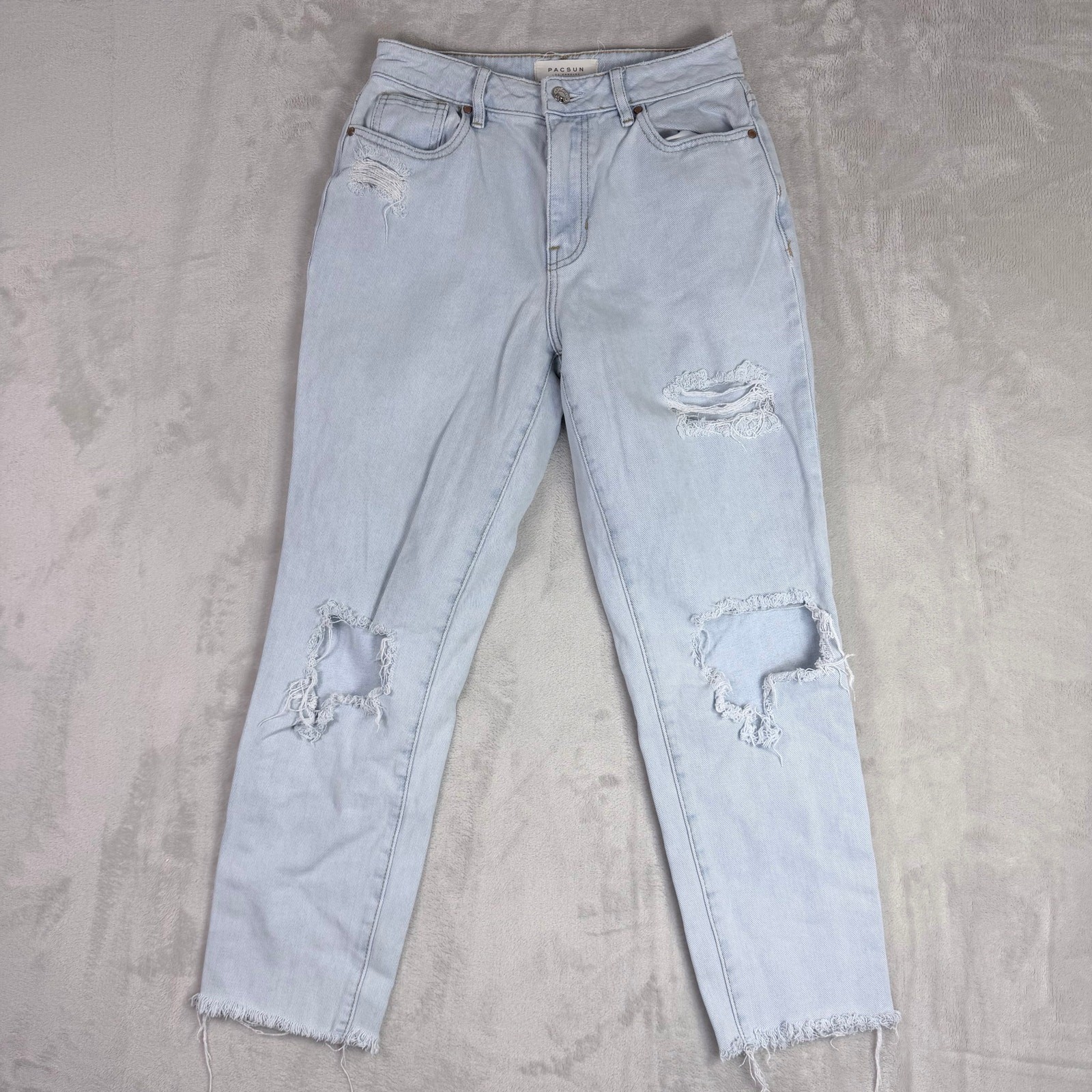 PacSun Distressed Mom Jeans Women’s Blue Light Wash High Rise Size 24