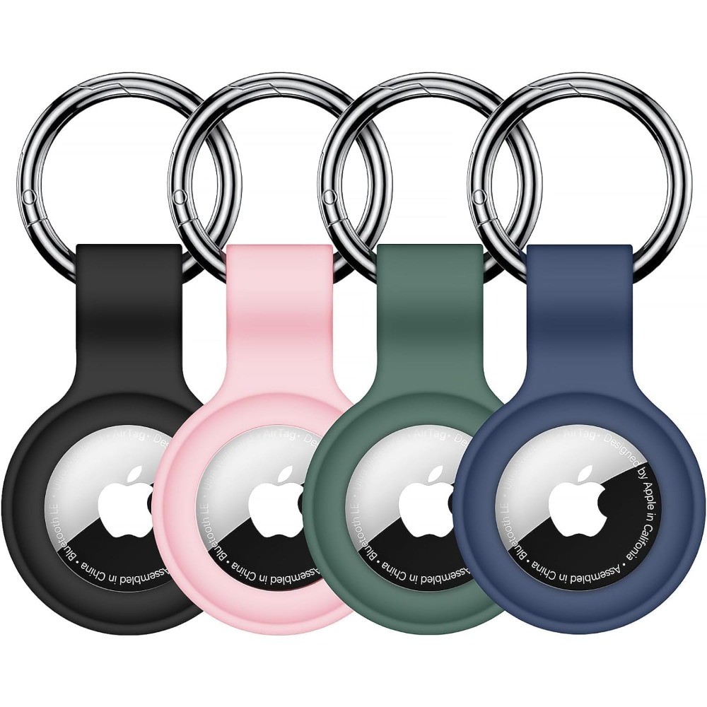 4 Pack Silicone Keychain Case Compatible with AirTag - Durable & Sturdy Design