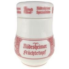 Früchtetopf Asbach Uralt Rüdesheim Rüdesheimer Hartglas Rot Weiß