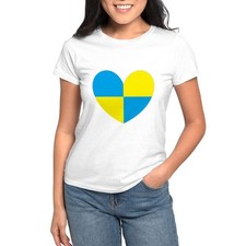 CafePress I Stand With Ukraine Heart T Shirt Women's T-Shirt 911390496