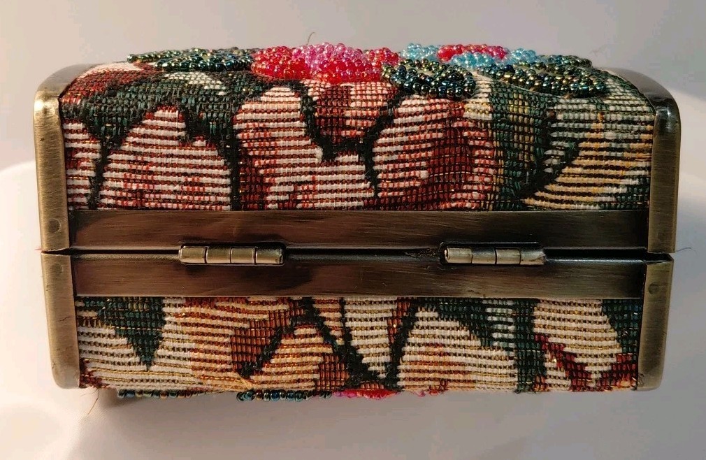 Ross-Simons Beaded Frame Handbag Multi-Color Flor… - image 12