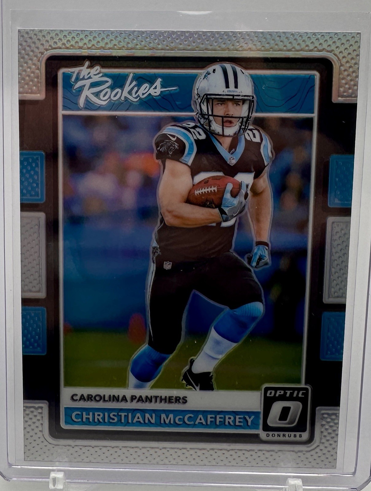 Christian McCaffrey 2017 Optic The Rookies #5 RC Silver Prizm