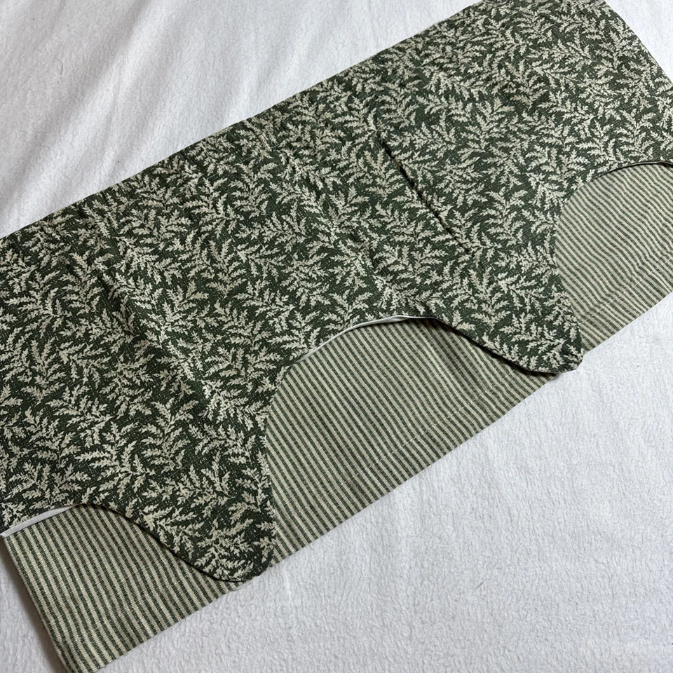 Waverly Classic Valance набор 2 зеленый цветочный папоротник зеленый бежевый полоски 13 «x 53» - Изображение 3 из 4