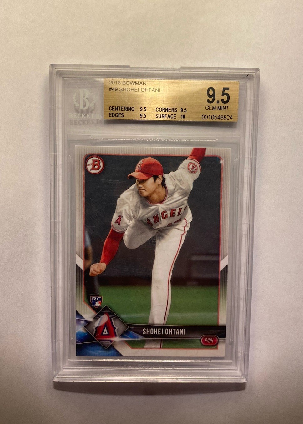 2018 Shohei Ohtani Topps Bowman Rookie Card Angels #49 RC BGS 9.5 GEM MINT