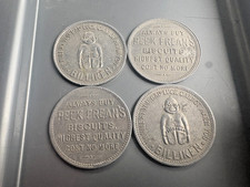 FICHAS DE BUENA SUERTE PICO FREAN'S BILLIKEN X4, CIRCA 1900-1910