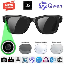 Smart Glasses w/ Photo & Video Recording, Language Translation Bluetooth Headset