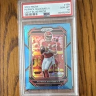 Panini 2022 Prizm Patrick Mahomes II Light Blue Prizm #139 Chiefs PSA 10