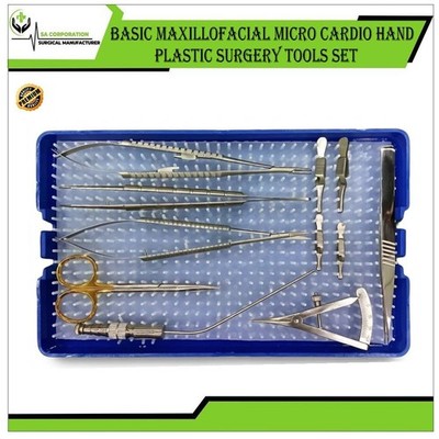 Basic Maxillofacial Micro Cardio Hand Plastic Surgery Tools Set Asserted Sizes
