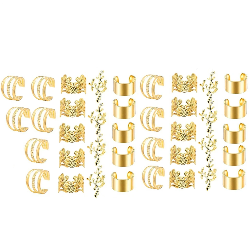 40 Piezas Joyería para el Cabello Anillos Trenza Puño Colgantes Rastas Cuentas Accesorios Decoración Foto 3 de 4