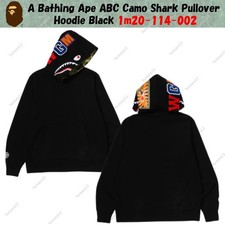 A Bathing Ape ABC Camo Shark Pullover Hoodie Black 1m20-114-002