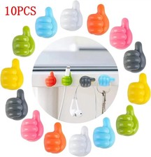 10pc Thumb Mini Cable Organizer Silicone USB Cable Management Clips Desktop Wire
