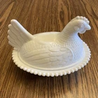Vintage Hen On Nest White Milk Glass Indiana Glass 7" Great Condition