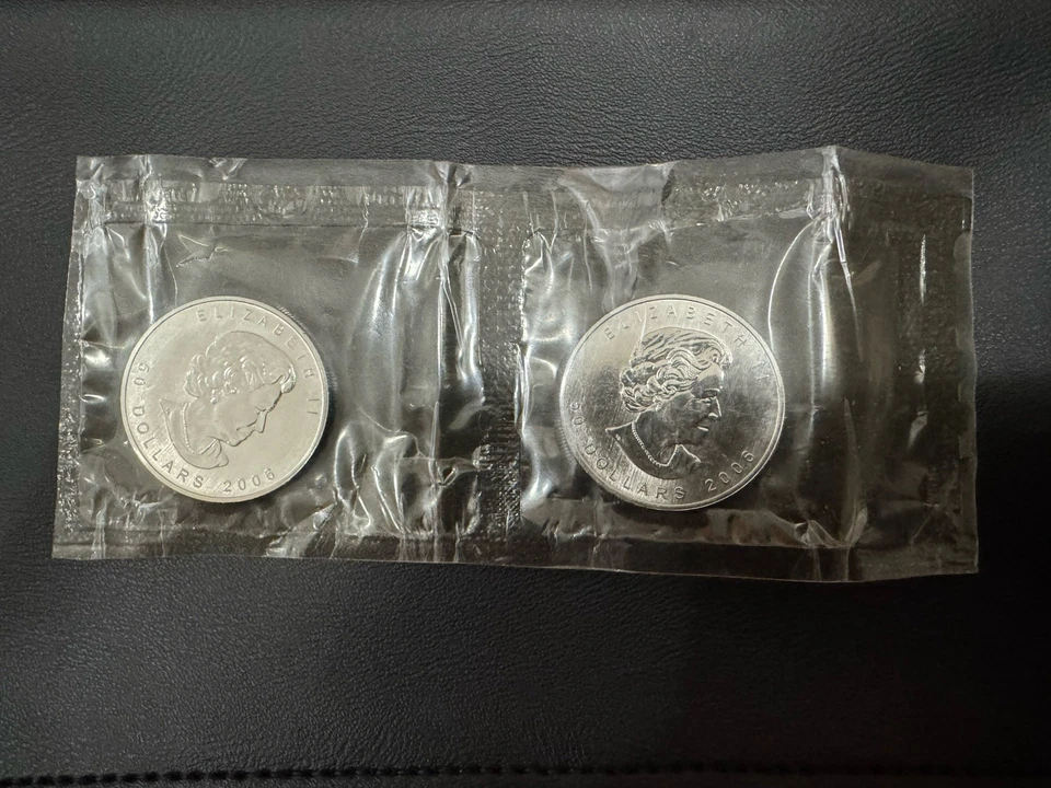 Lote de 2 hojas de arce Paladio Canadá 2006 1 oz en embalaje como nuevo  Foto 3 de 4