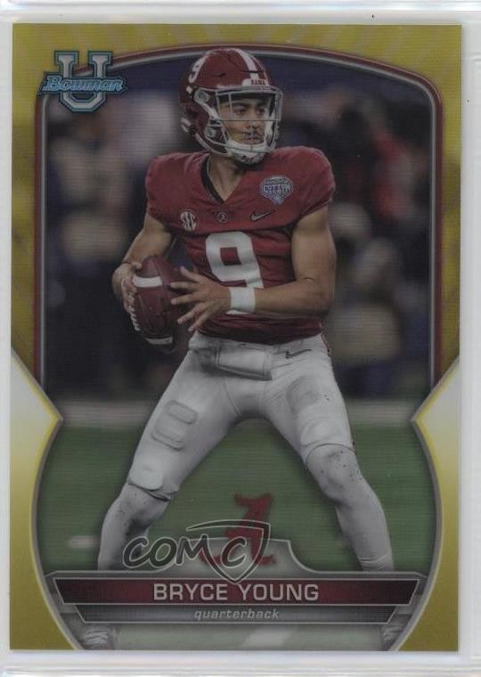 2022 Bowman U Chrome Yellow Refractor 14/75 Bryce Young #1 3hd