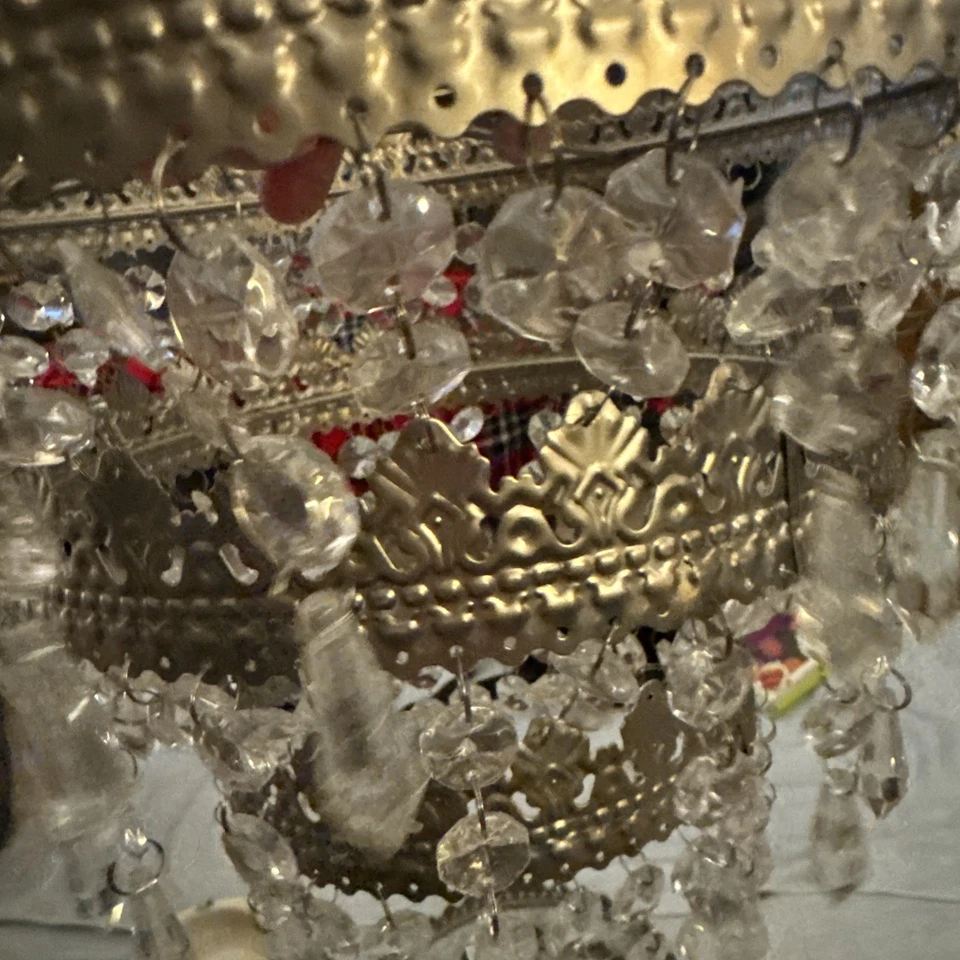 IKEA Rimfrost Crystal Prism 3 Tier Hanging Chandelier Shade Vintage style retro - Image 4 of 4