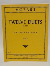 Mozart Twelve Duets K.487 For Violin and Viola Sheet Music Score
