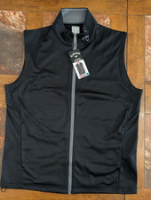 Callaway Midweight Full Zip Vest Black Men's Golf Business Dad NWT L Large
