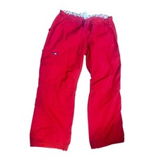 Koi Lindsey Red Cargo Scrub Pants Womens Medium Petite Drawstring Waist
