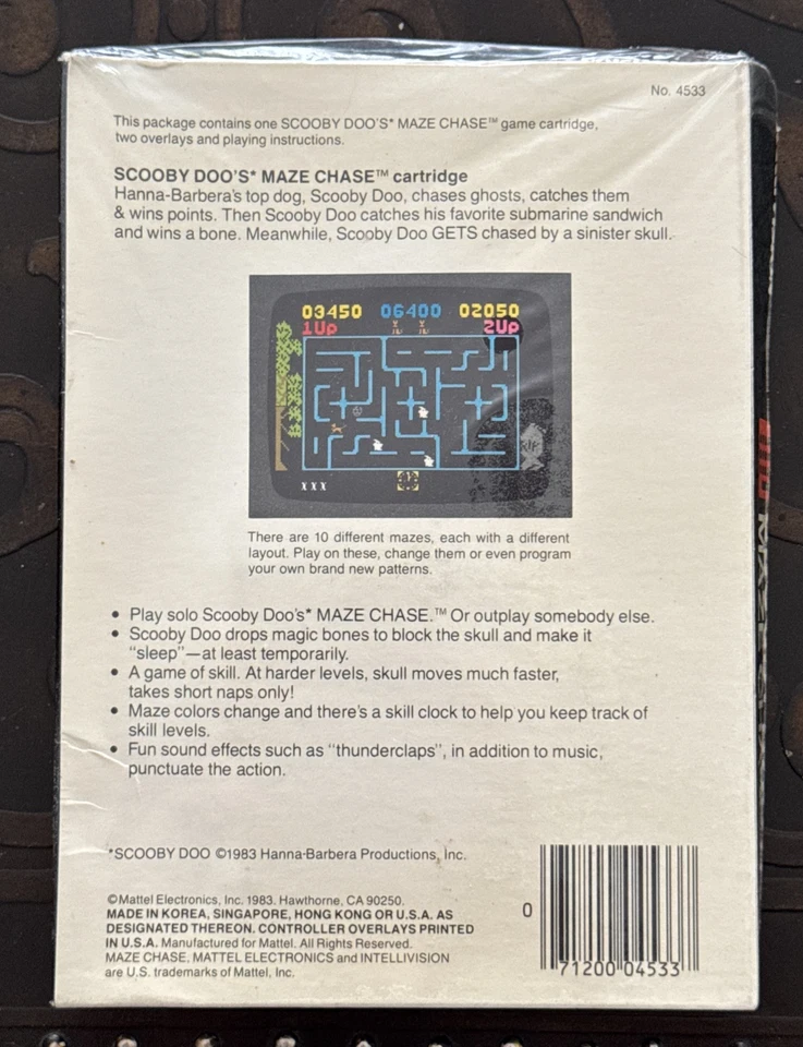 Scooby Doo's Maze Chase *BRAND NEW* 1983 Intellivision Game: VTG RARE HTF SEALED - Image 2 of 4