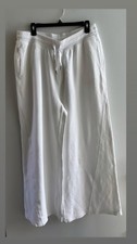 Aerie Women's White Pants with Drawstring Pockets, L Regular