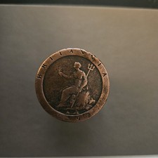 1797 Cartwheel Penny George III Copper Coin Georgian Era. F condition 