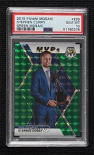 2019-20 Panini Mosaic MVPs Green Prizm Stephen Curry #299 PSA 10 GEM MT 6fs