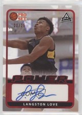 2021-22 Leaf Pro Set Power Base Red Spectrum Foil 21/25 Langston Love Auto 0tw4