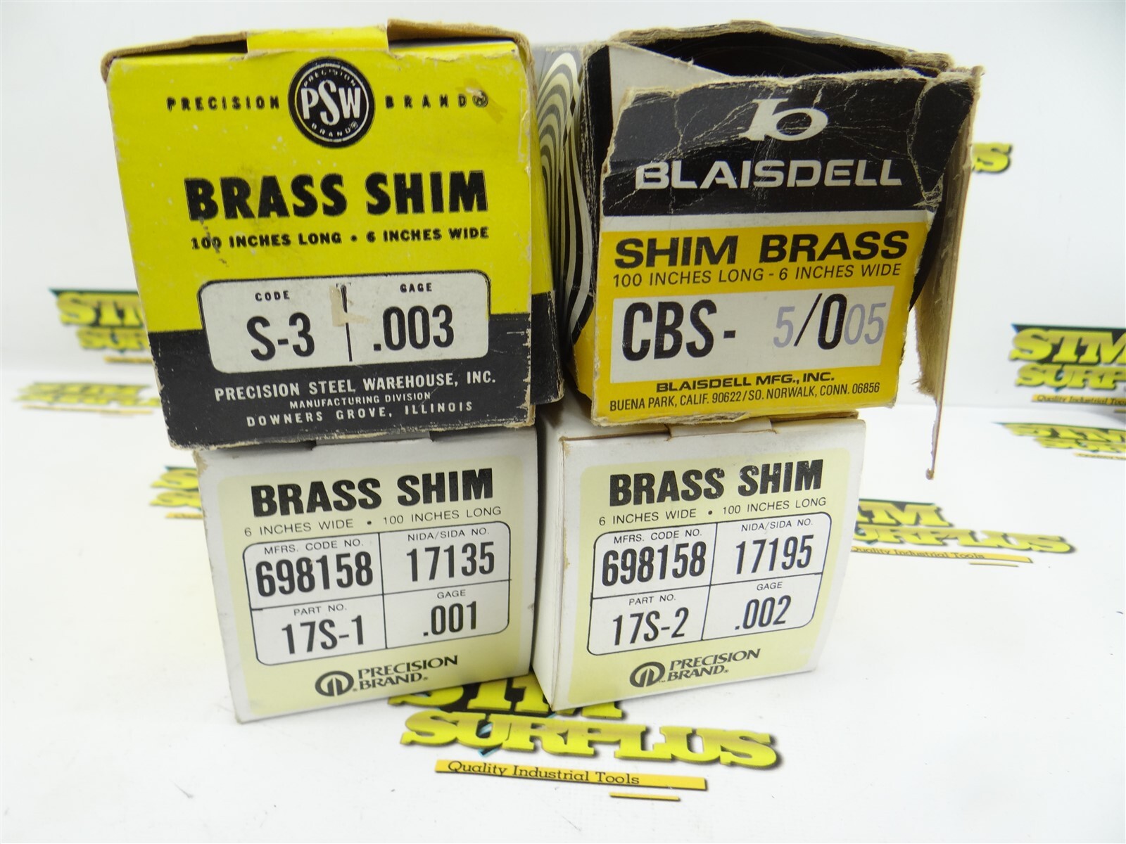 LOT OF PRECISION BRAND & BLAISDELL BRASS SHIM STOCK .001" .002" .003