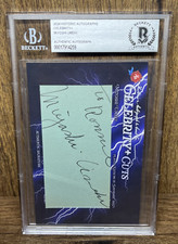 Miyoshi Umeki Signed Cut Card Autograph Beckett Authenticated #'d 2/2 BAS Miyoshi Umeki Signed Cut Card Autograph Beckett Authenticated #'d 2/2 BAS