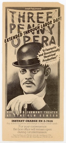 Dreigroschenoper/Streamer • 1976 Broadway Handzettel • Raul Julia - Bild 1 von 2