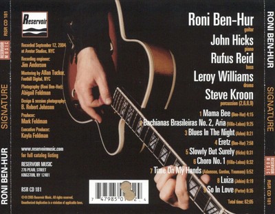 RONI BEN-HUR SIGNATURE NEW CD