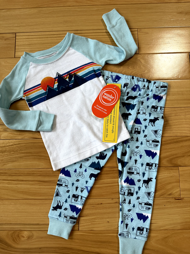 CAMPER PRINT 2 Pc Pajama Set Sz 18 Mo Infant Boy By WONDER NATION 22.5-26 Pds