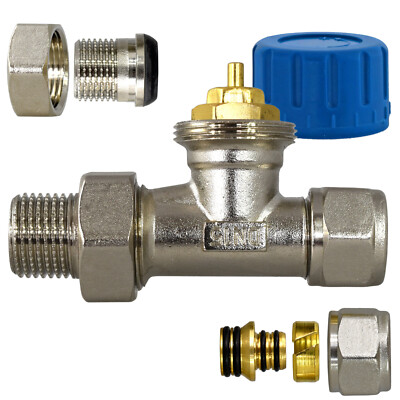 Heizkörperventil 1/2'' Thermostat Ventil  M30x1,5 Thermostatkopf Eurokonus PEX 16