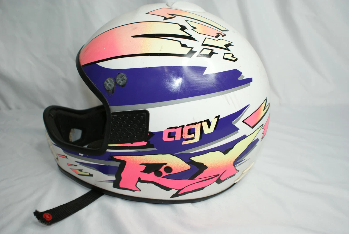 Vintage Agv RX Motocross Helmet Snell M90 Motorcycle Neon eBay