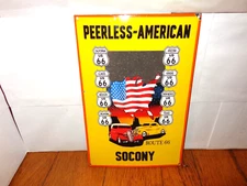 ROUTE 66 STANDARD OIL SIGN NY PEERLESS-AMERICAN SOCONY GAS METAL PORCELAIN S335F