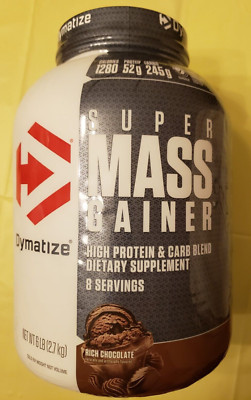 DYMATIZE - Super MASS GAINER - 6 lbs - Rich Chocolate - 1280 Cal - Exp 8/2025