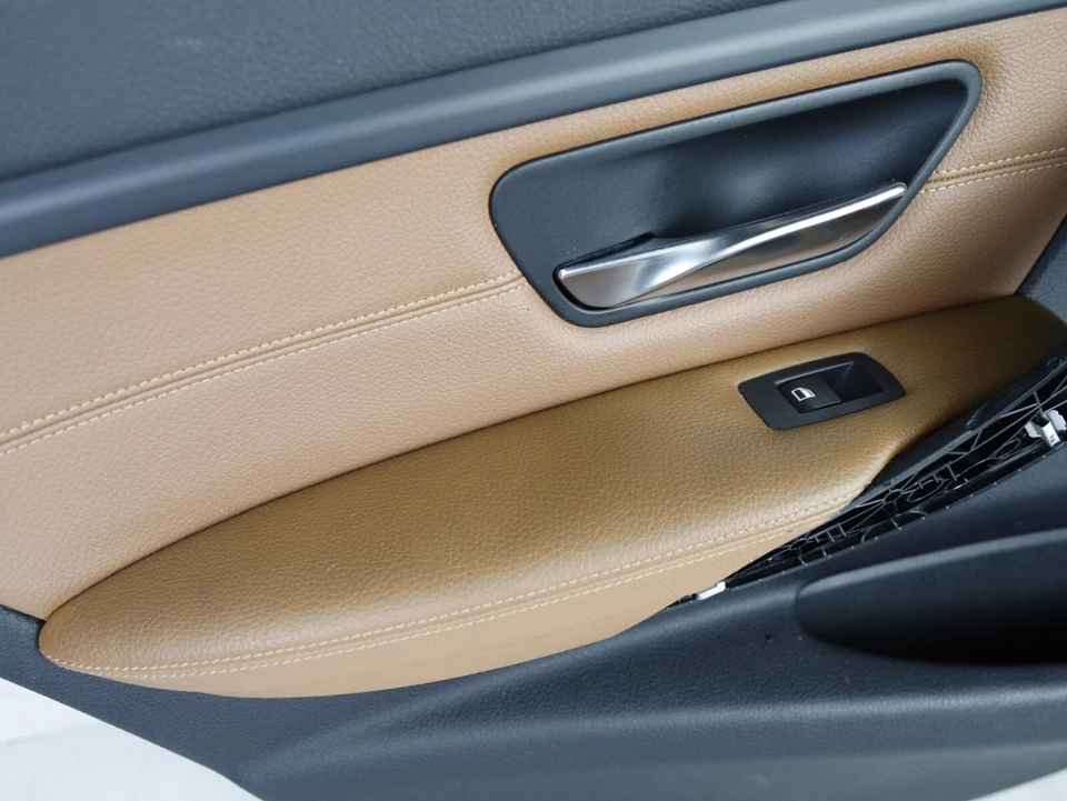 BMW 320i 328i 335i F30 2012-2018 panel de puerta interior trasero izquierdo sillín marrón OEM Foto 3 de 4