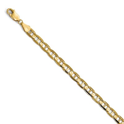 Leslie's echte 14kt 5,25 mm konkave Ankerkette; 7 Zoll