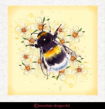 Bee Fabric -  Fabric Craft Panels in 100% Cotton or Polyester