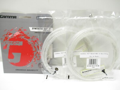 LOT OF 3 GAMMA TENNIS STRINGS: TNT2 REACT PRO 16, SYNTHETIC GUT 17