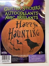 Happy Haunting Pumpkin Glitter Sticker Kit Fun World Easter Unlimited Brand New