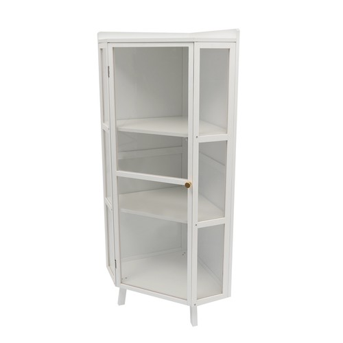 42.5" H Tall Corner Cabinet Corner Storage Cabinet with 1 Doors and 3 Shelves - Picture 6 of 9